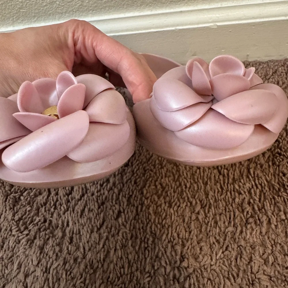 Kate Spade Floral Jelly Ballet Flats Flower Pink Lilac Mauve Size 7 - Picture 3 of 7